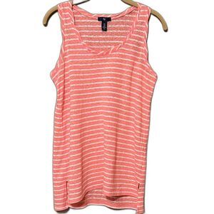 GAP Tank Top Striped Coral White Women’s XS Activewear Athletic Summer Workout